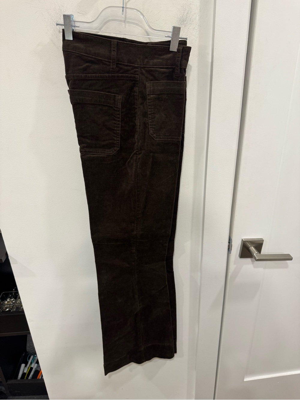 Dark Brown Corduroy Straight-Leg Pants